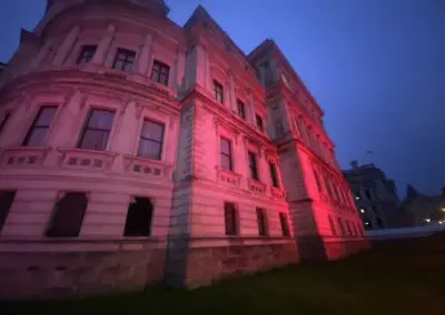 Horse Guards Parade lit up for Queens Jubilee