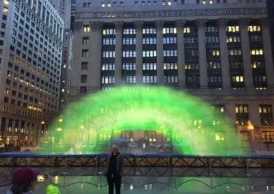 St Patrick's Day Green Waterscreen event, Chicago