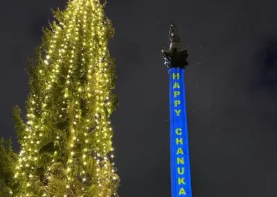 Trafalgar Square Projections Happy Chanukah