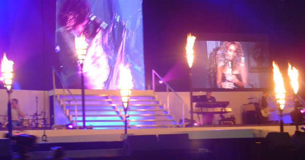 Stage flame effects for X Factor Tour