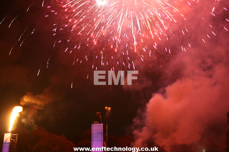 Vulcan Stage Flame Effects Battersea Fireworks EMF Technology