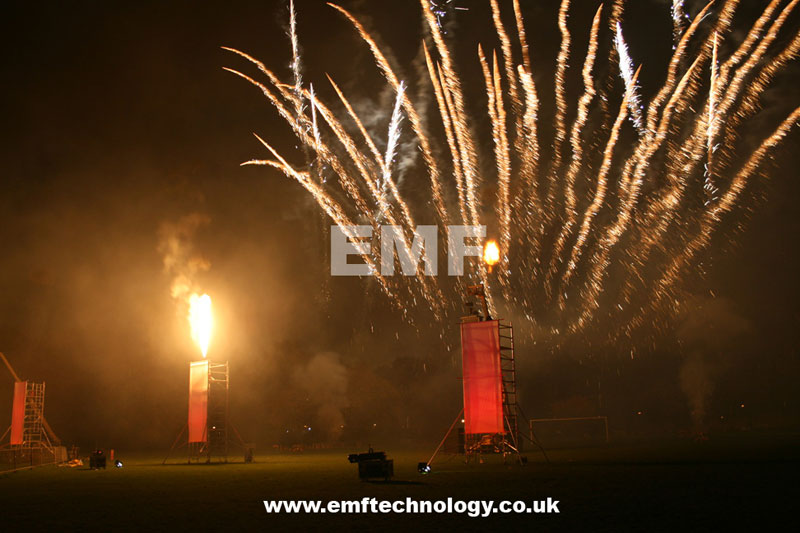 Vulcan Stage Flame Effects Battersea Fireworks EMF Technology