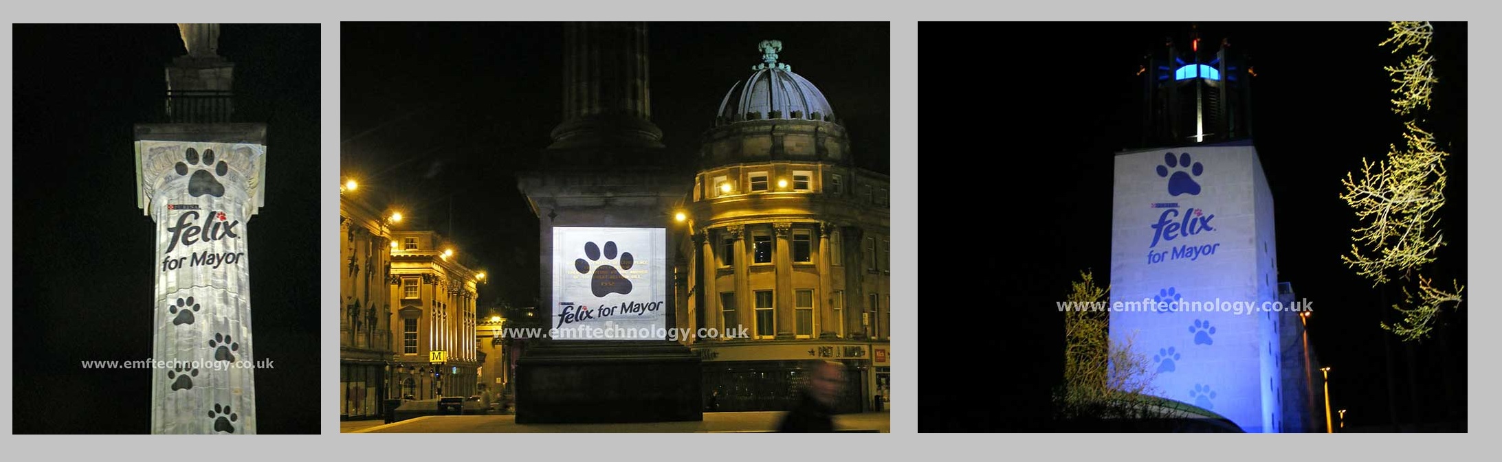Outdoor Building Projection Campaign cover multiple cities for Felix