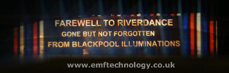 Projection on Riverdance ship, Blackpool