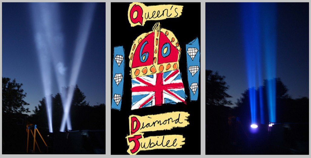 Searchlight beaming beacons for Queens Diamond Jubilee