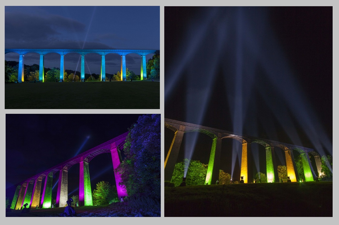 Searchlights at Poncysyllte, Wales