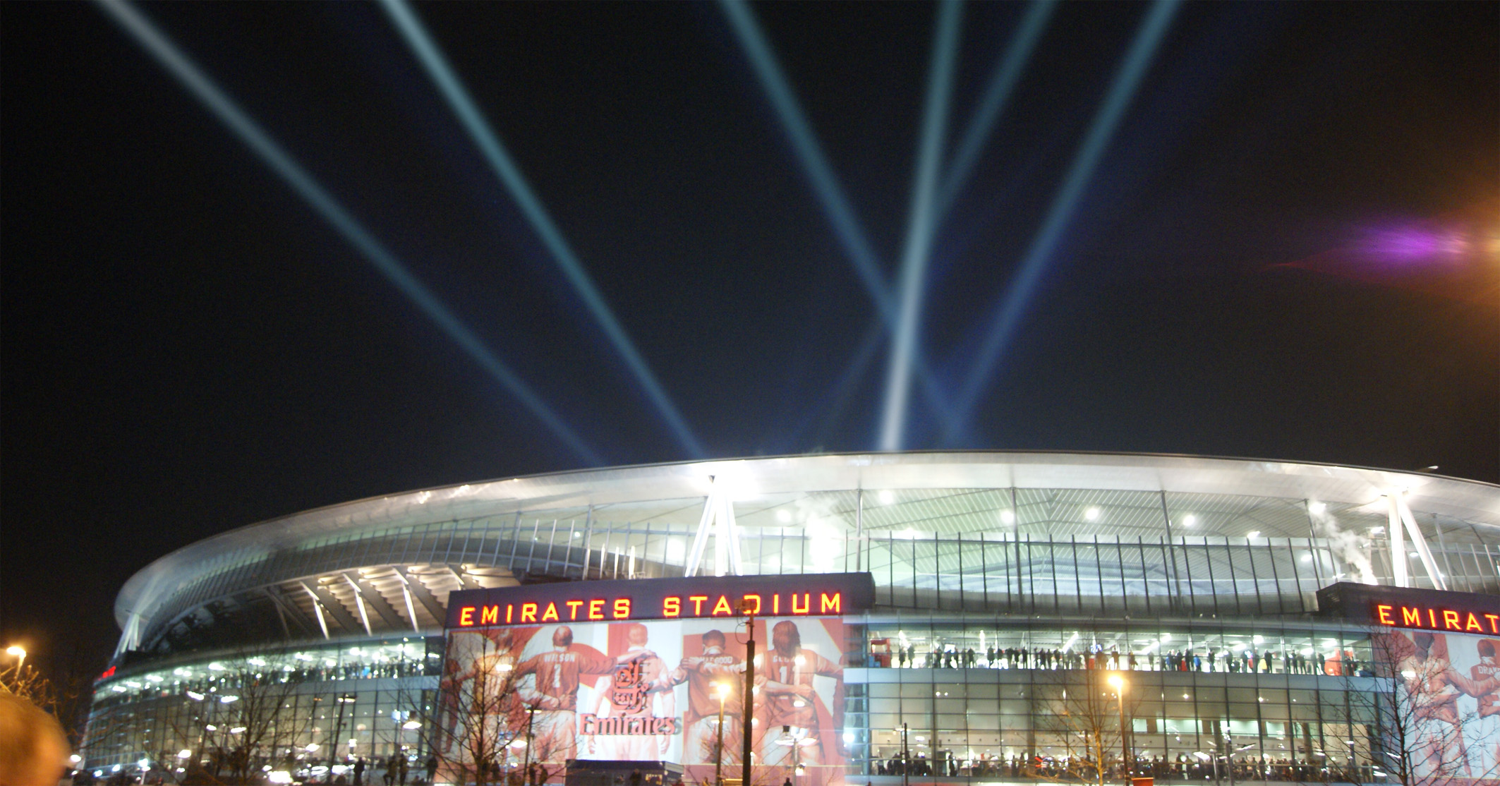 Searchlights at Emirates Stadium