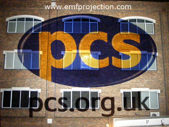 Building Projection Campaign round London for PCS