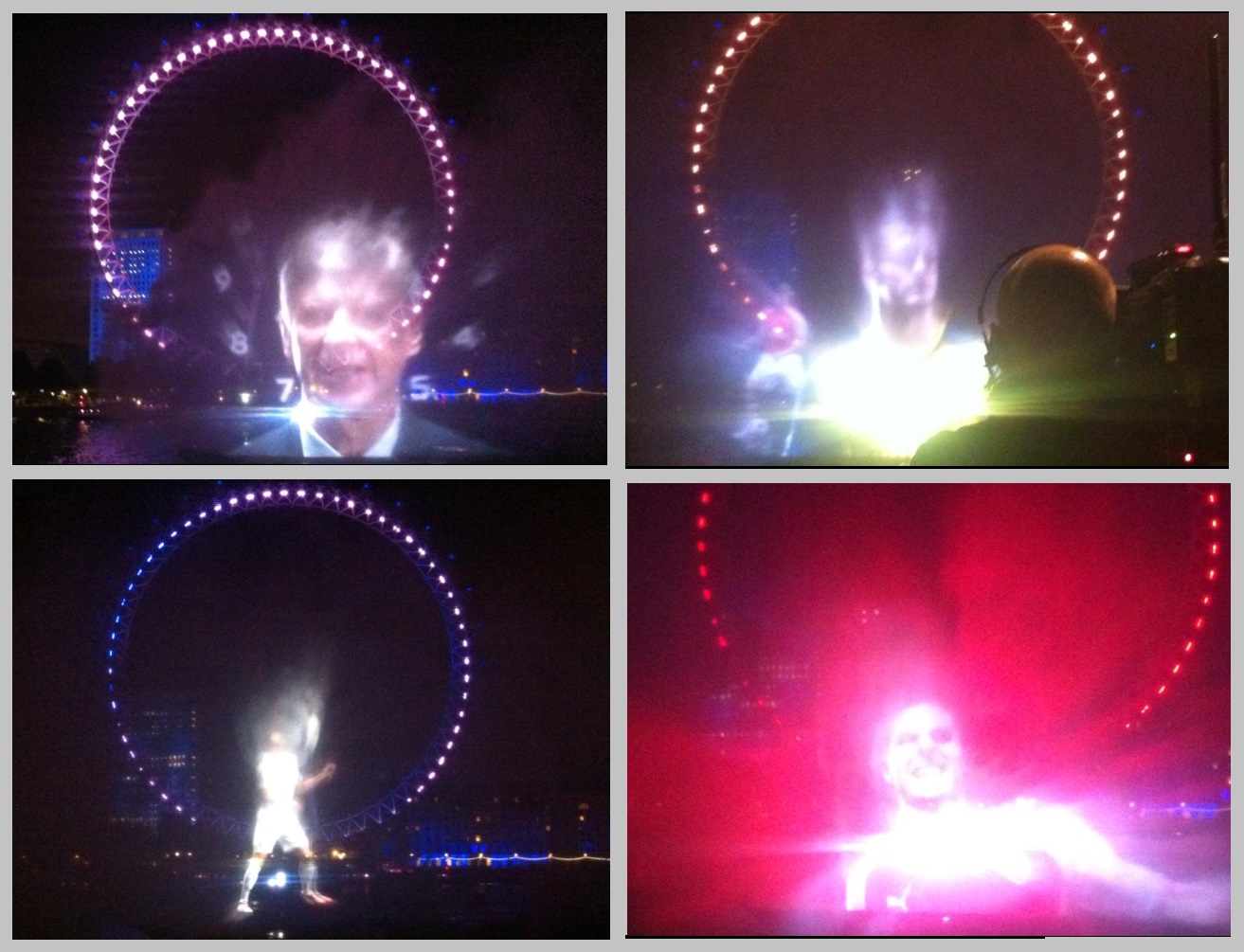 Water screen projection show The Thames Puma