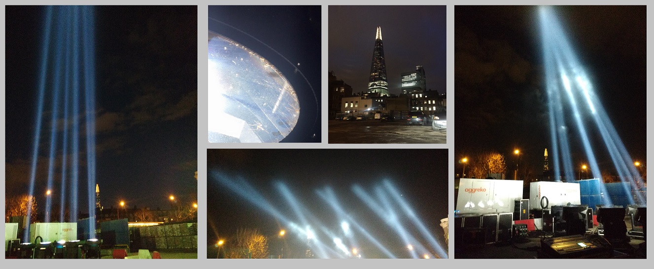 Searchlights over London