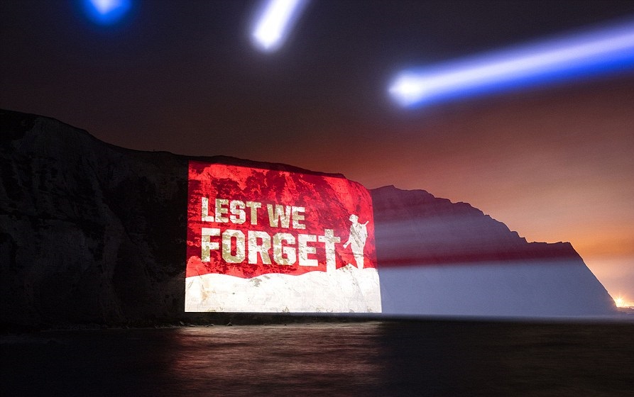 Veterans Foundation Projection onto White Cliff of Projection